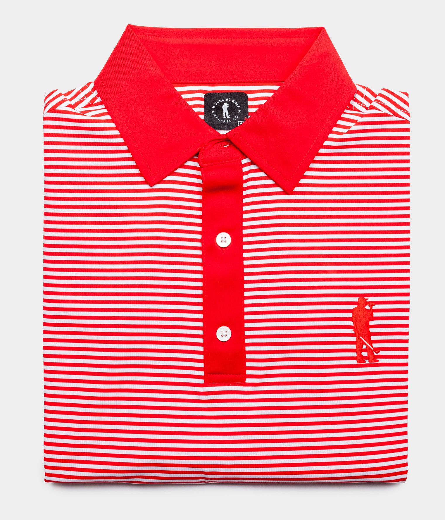 Classic Stripe Polo (Red) – U Suck at Golf