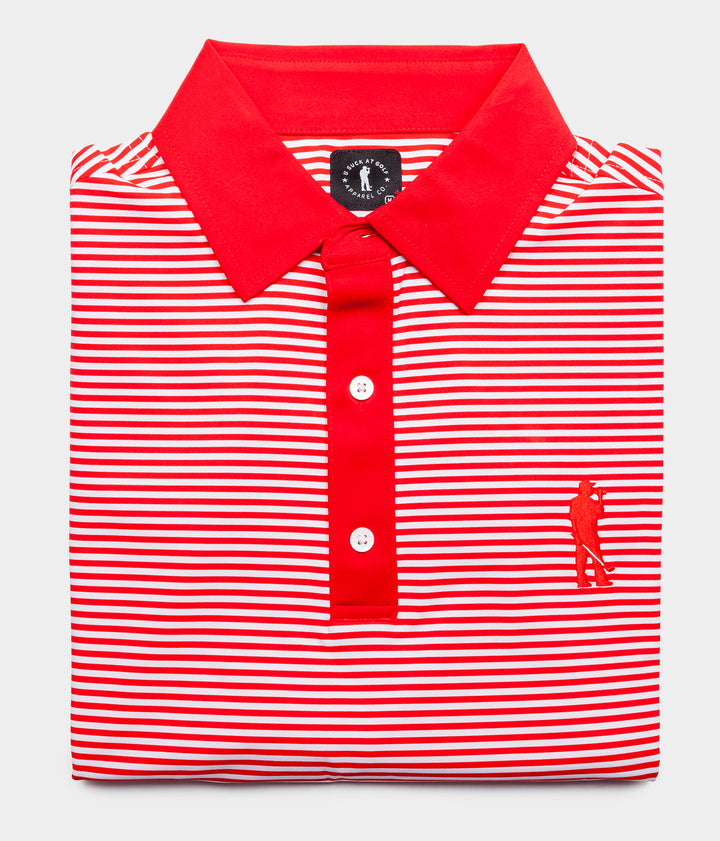 Classic Stripe Polo (Red)