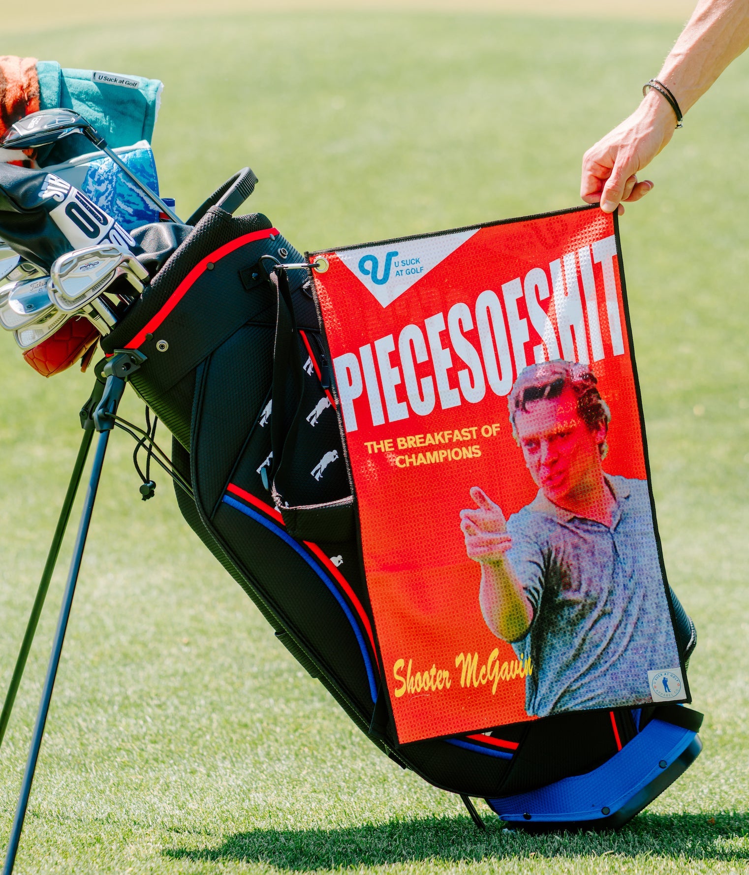 Breakfast of Champions Towel – U Suck at Golf